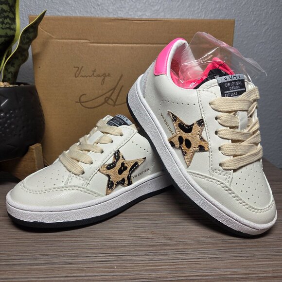 NEW!!! Vintage Havana Ariella Sneakers White Leopard Multi – Size 10 Toddler - Picture 3 of 13